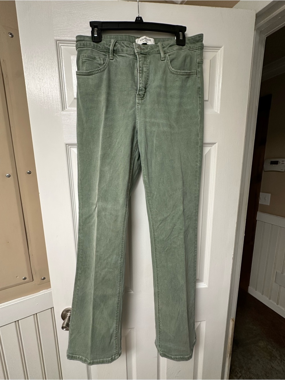 Lovervet Sage Green Boot Cut Jeans for Women